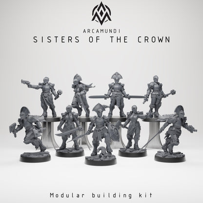Sisters of the Crown Nuns by Arcamundi - 3D printed Trench Crusade compatible miniature