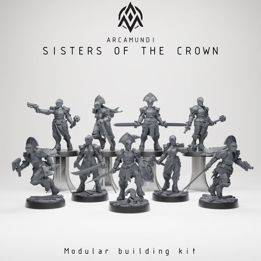 Sisters of the Crown Nuns by Arcamundi - 3D printed Trench Crusade compatible miniature