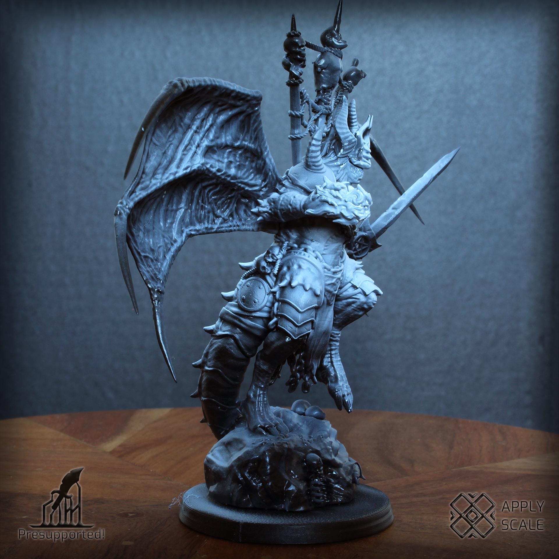 The Court - Preator Warrior Deamon by Apply Scale - 3D printed Trench Crusade compatible miniature