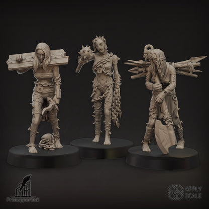 The Court - Wretched slaves by Apply Scale - 3D printed Trench Crusade compatible miniature