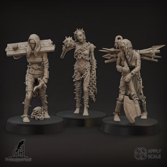 The Court - Wretched slaves by Apply Scale - 3D printed Trench Crusade compatible miniature