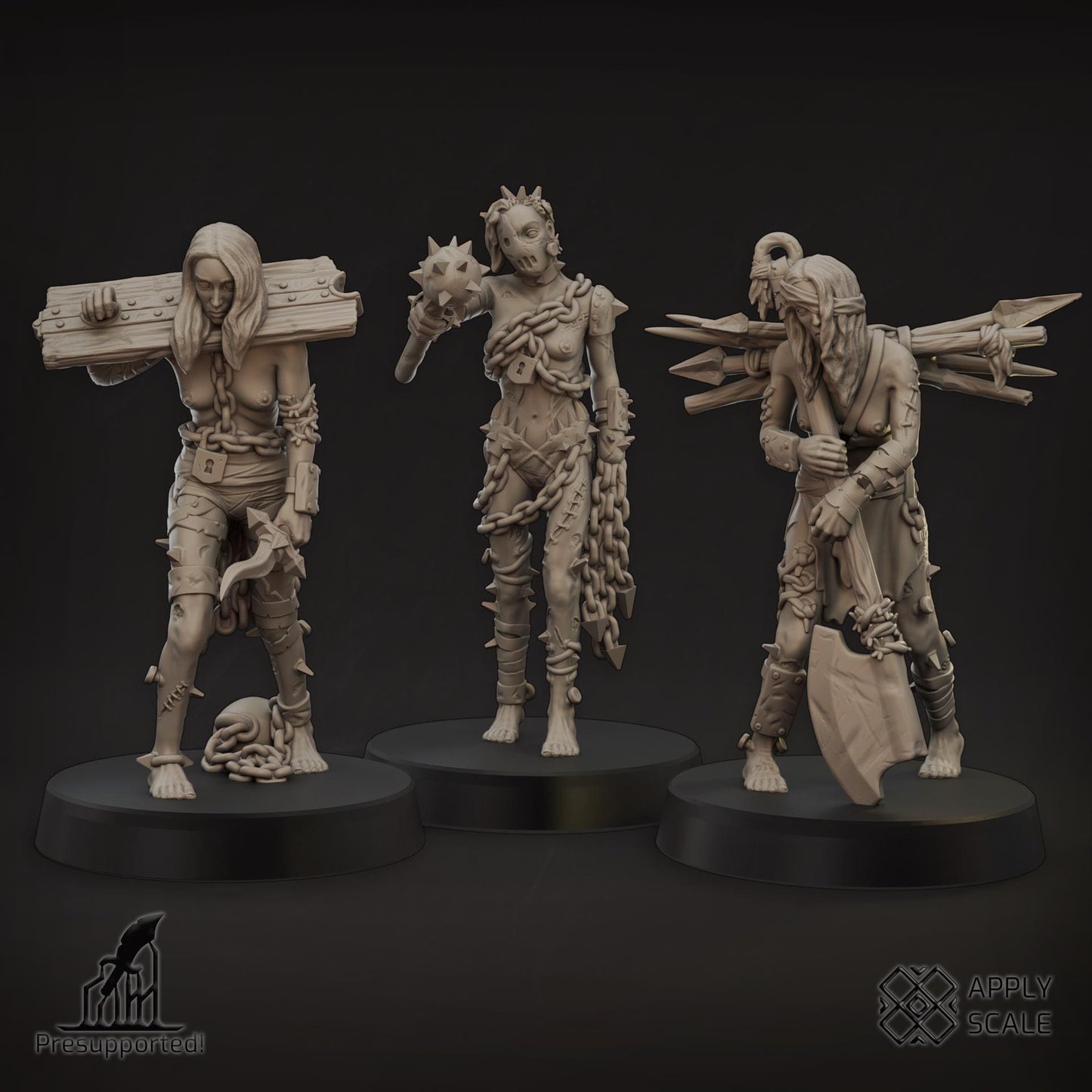 The Court - Wretched slaves by Apply Scale - 3D printed Trench Crusade compatible miniature