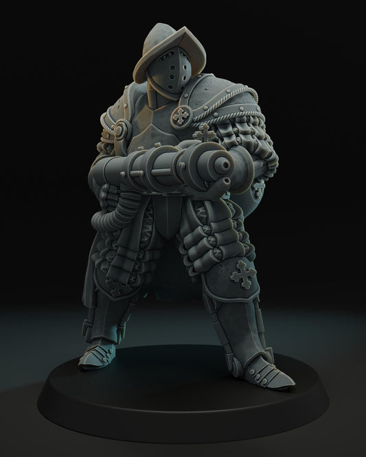 Heavy Infantry with flamethrower - 3D Printed Trench Crusade compatible miniature - JK Remo design