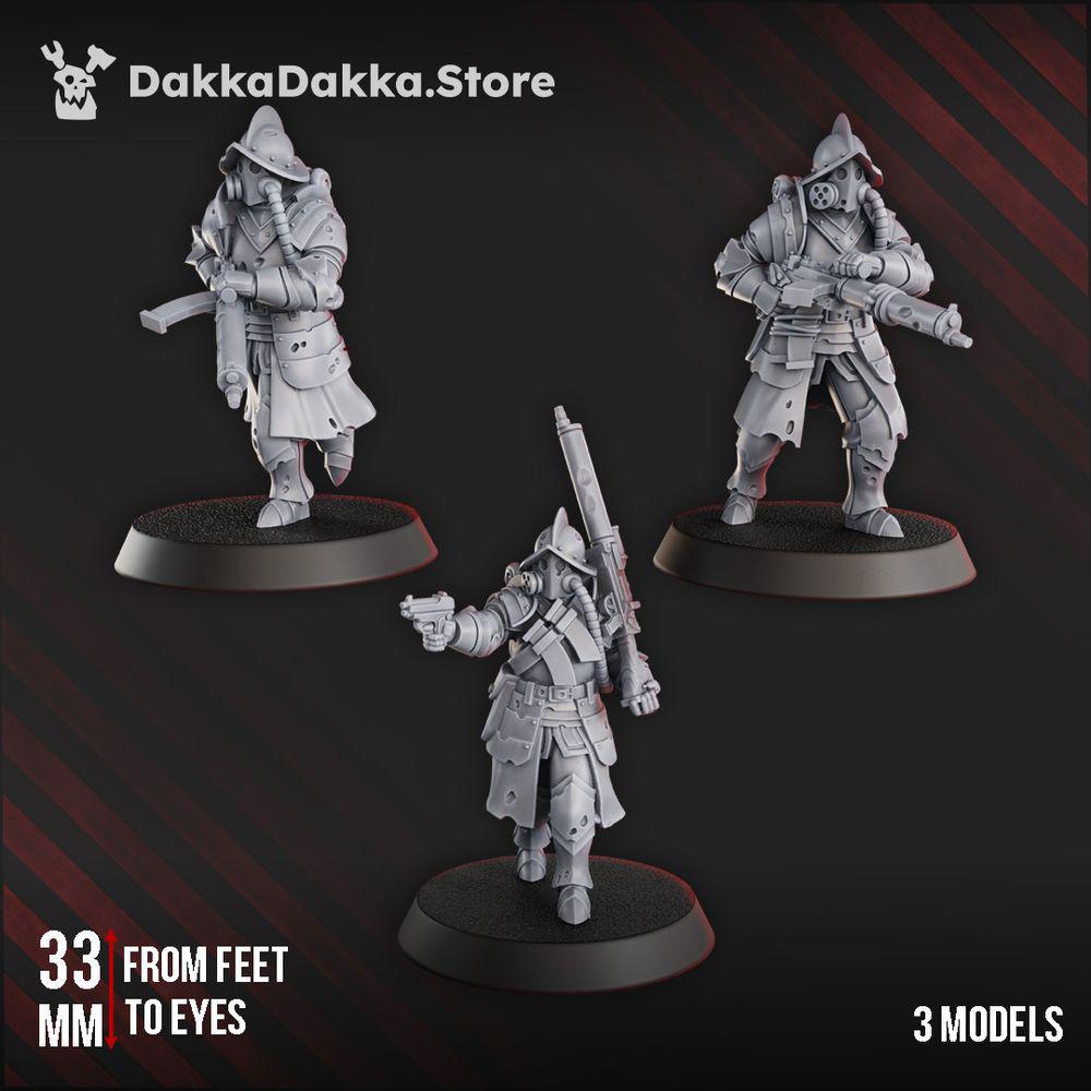 Torquemada's Inquisition warband - 3D printed Trench Crusade compatible miniature, KaiTech design