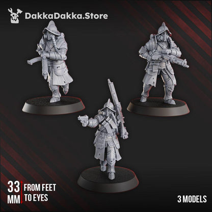 Torquemada's Inquisition warband - 3D printed Trench Crusade compatible miniature, KaiTech design