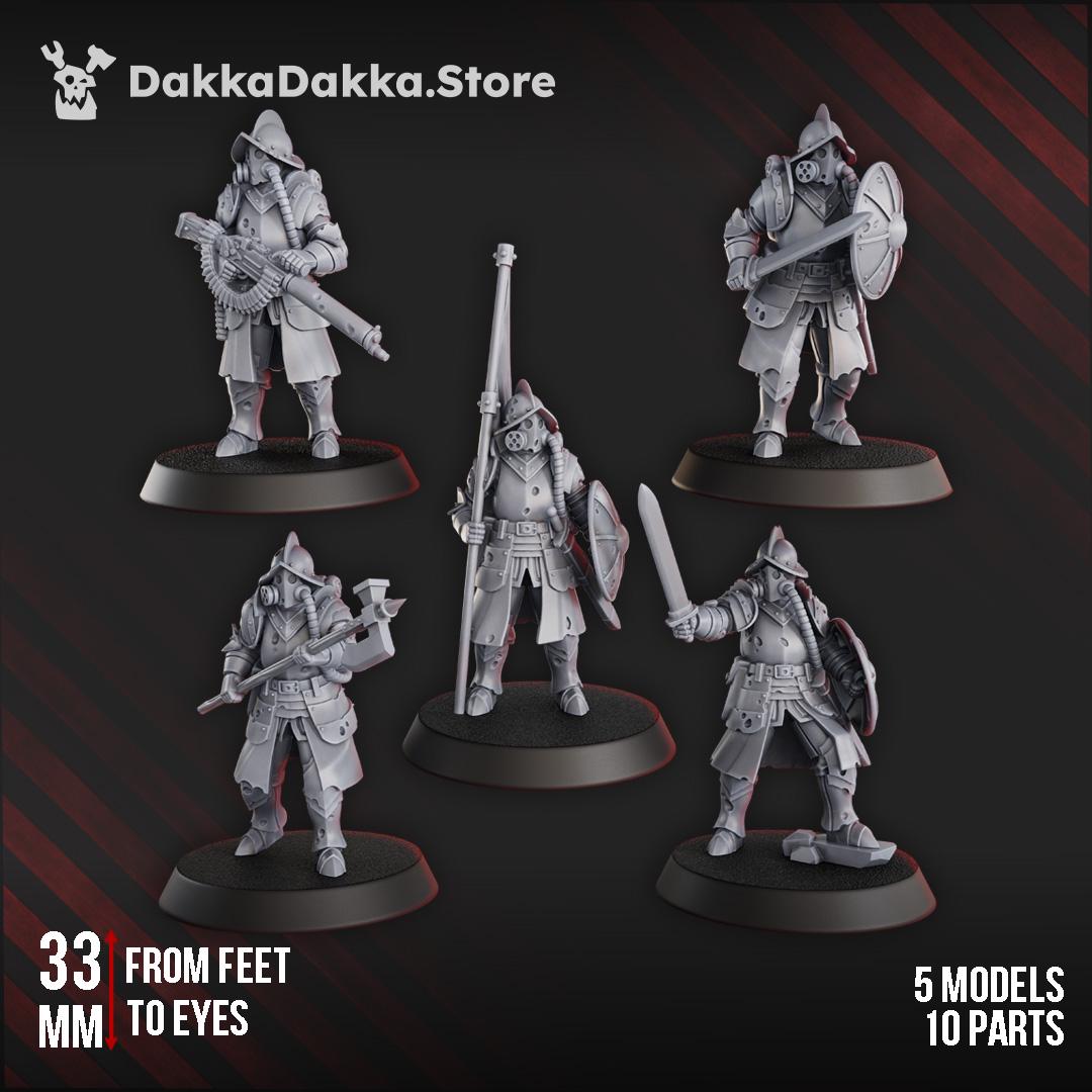 Torquemada's Inquisition warband - 3D printed Trench Crusade compatible miniature, KaiTech design