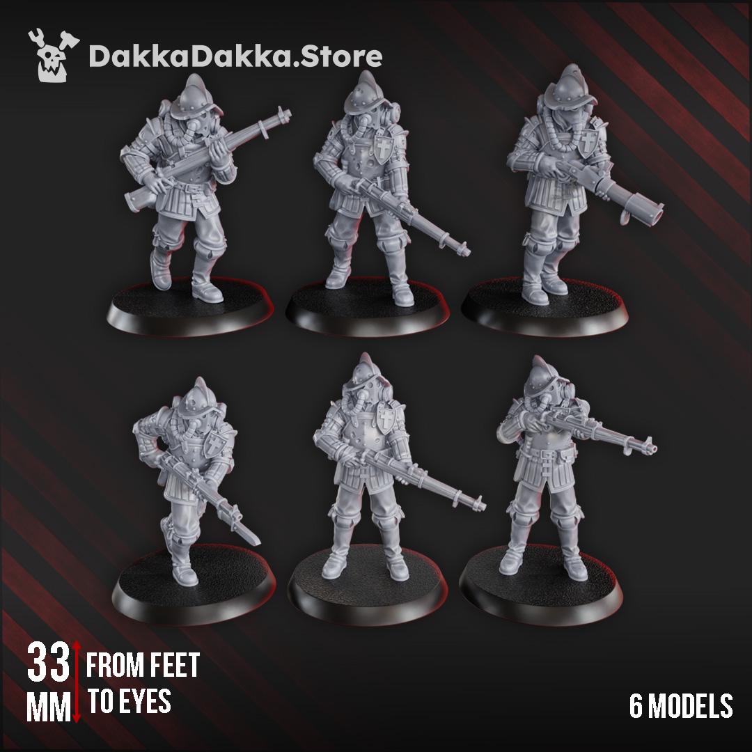 Torquemada's Inquisition warband - 3D printed Trench Crusade compatible miniature, KaiTech design