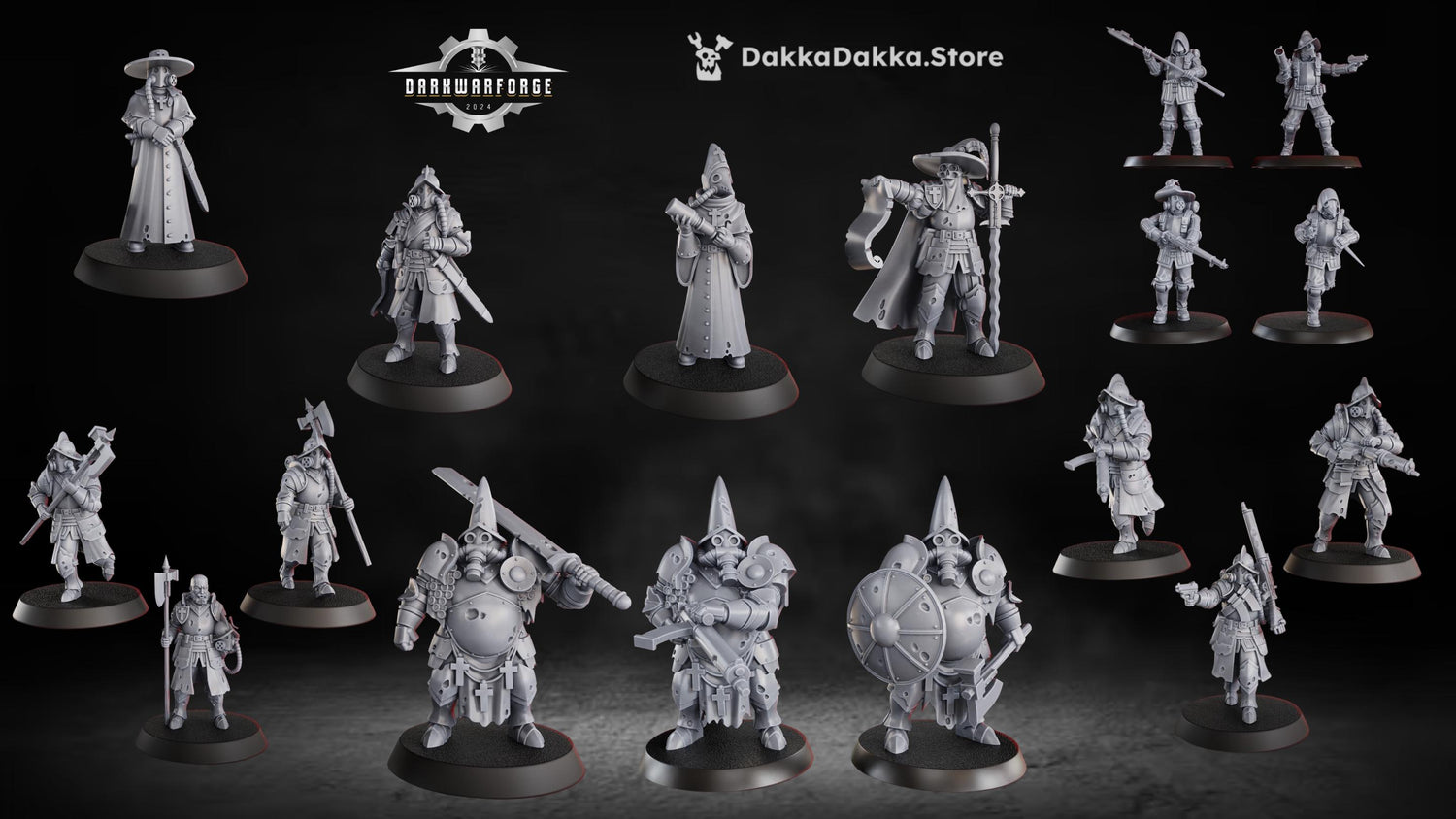 Torquemada's Inquisition warband - 3D printed Trench Crusade compatible miniature, KaiTech design