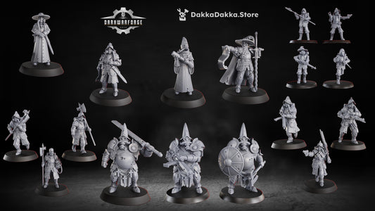 Torquemada's Inquisition warband - 3D printed Trench Crusade compatible miniature, KaiTech design