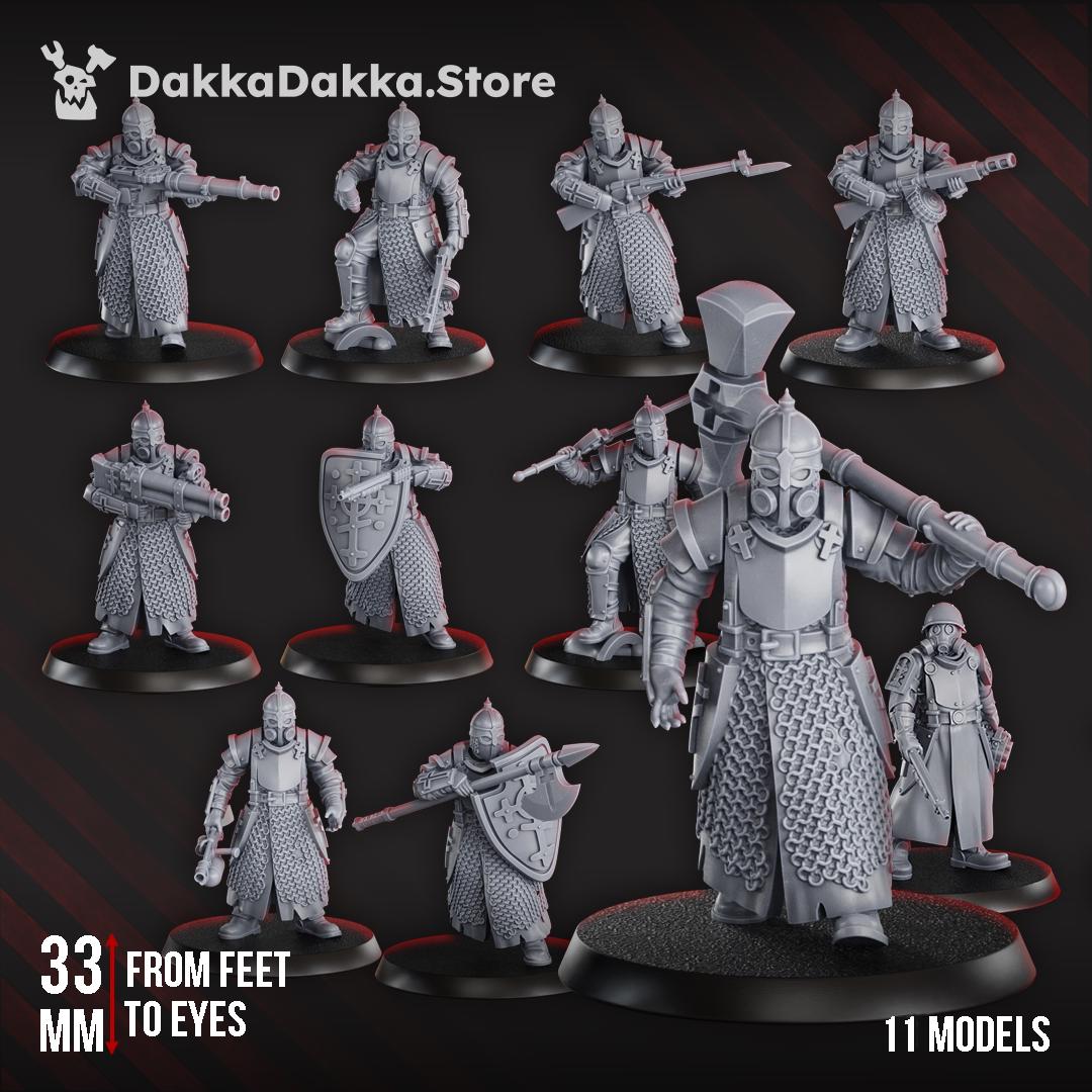 Holy Steel Battalion by DakkaDakka - 3D printed Trench Crusade compatible miniature