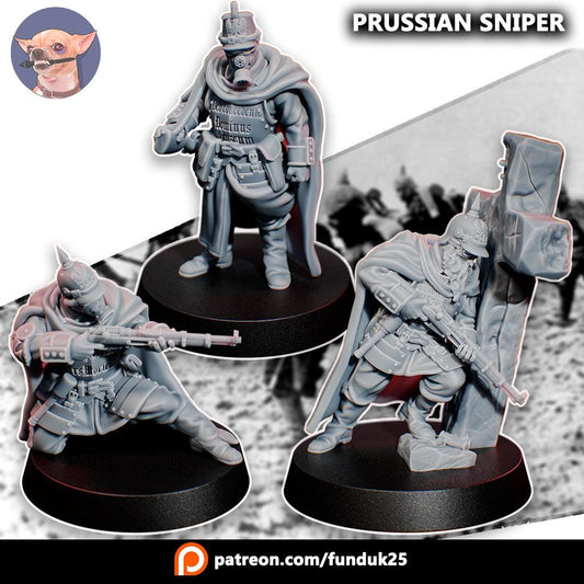 Prussain Snipers by Funduk25 - 3D printed Trench Crusade compatible miniature