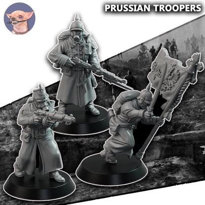 Prussian Troopers by Funduk25 - 3D printed Trench Crusade compatible miniature