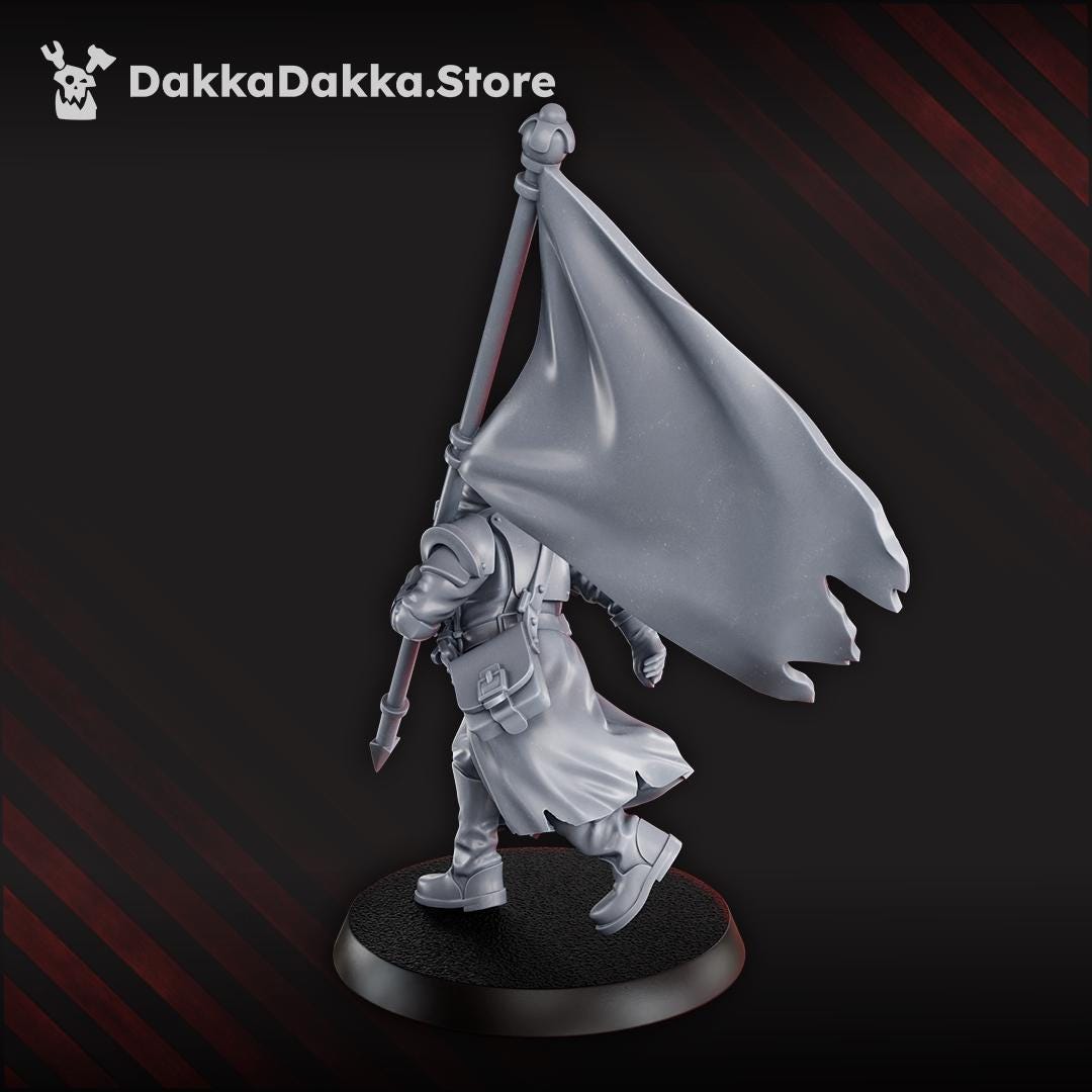 Choragiew Bearer by DakkaDakka - 3D printed Trench Crusade compatible miniature