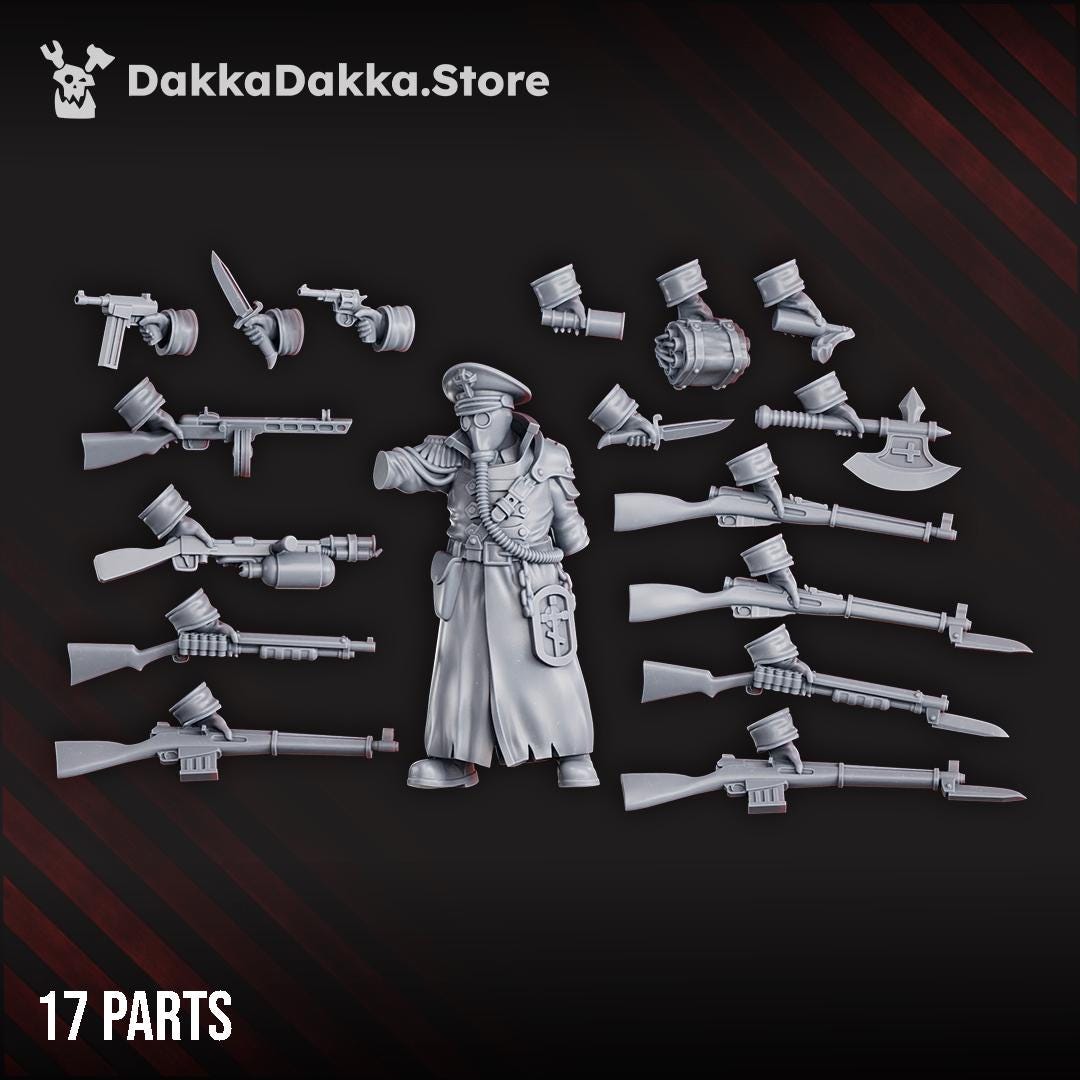 Ltn. Pachomy Zhukov by DakkaDakka - 3D printed Trench Crusade compatible miniature