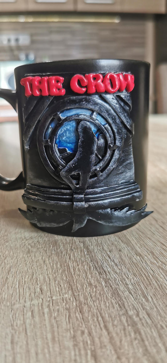 The Crow Inspired Handmade Polymer Clay Mug