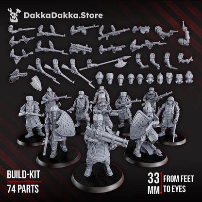 Holy Steel Battalion by DakkaDakka - 3D printed Trench Crusade compatible miniature
