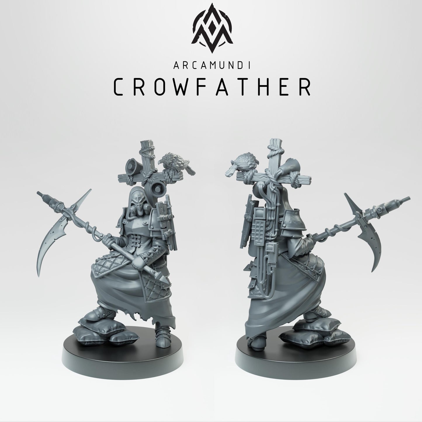 The Crowfather - Prophet of War by Arcamundi - 3D printed Trench Crusade compatible miniature