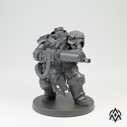 Bearskin Heavy Infantry - Machinegun by Arcamundi - 3D printed Trench Crusade compatible miniature