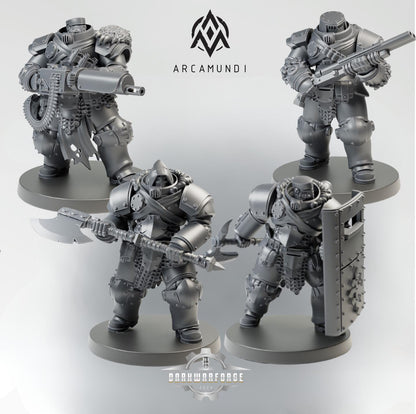 Bearskin Heavy Infantry Squad by Arcamundi - 3D printed Trench Crusade compatible miniature