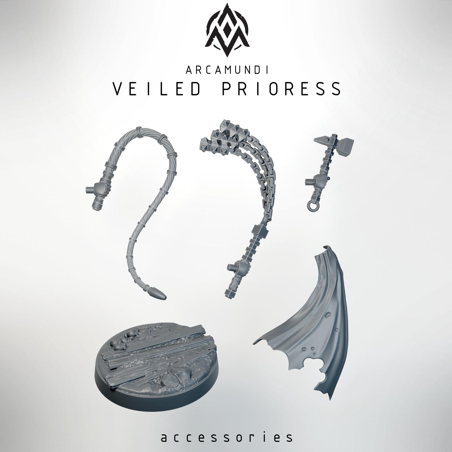 Sister of the Crown - Veiled Prioress by Arcamundi - 3D printed Trench Crusade compatible miniature