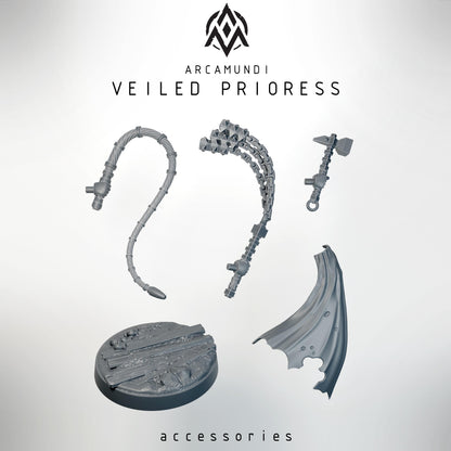 Sister of the Crown - Veiled Prioress by Arcamundi - 3D printed Trench Crusade compatible miniature