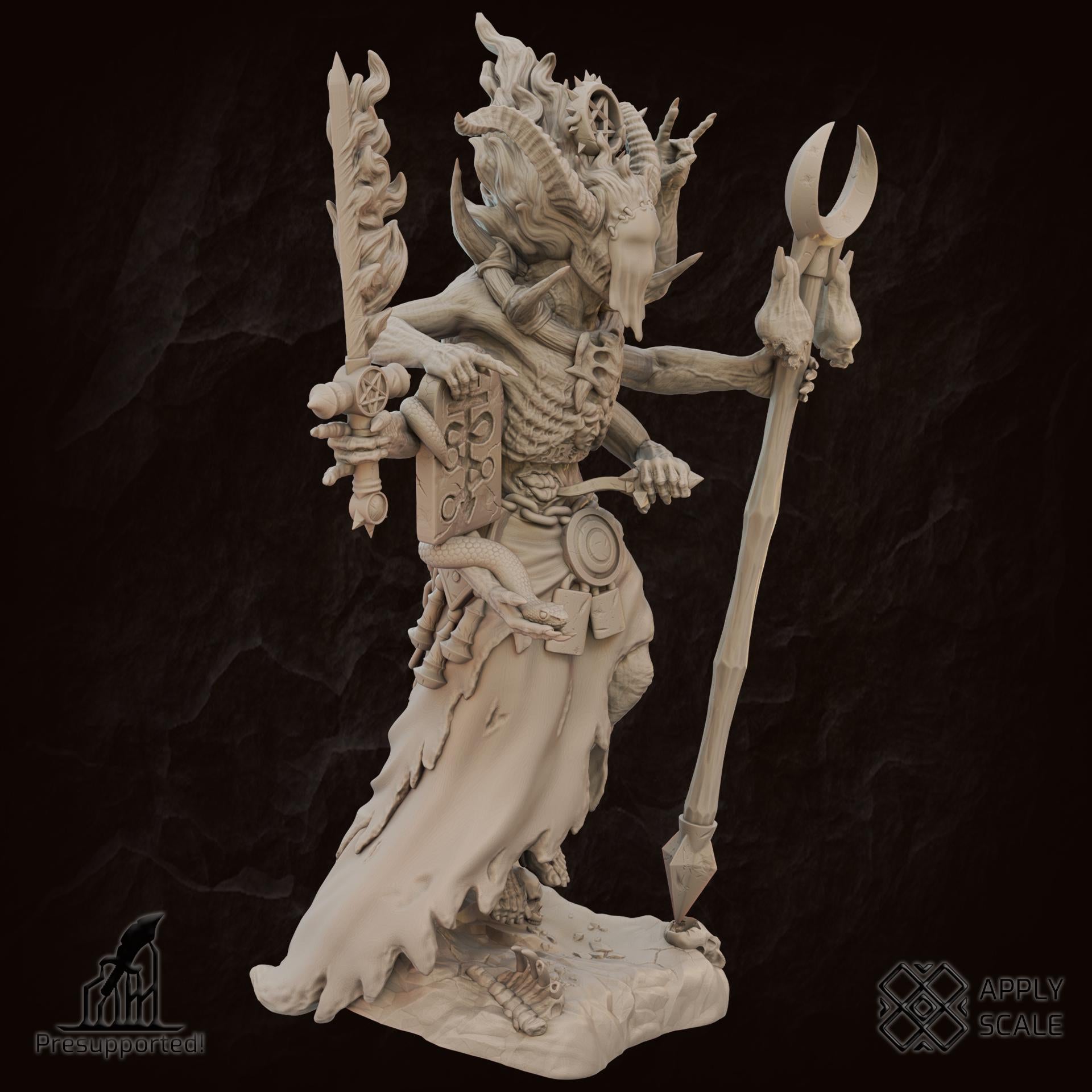 The Court - Sorcerer Deamon Mage by Apply Scale - 3D printed Trench Crusade compatible miniature