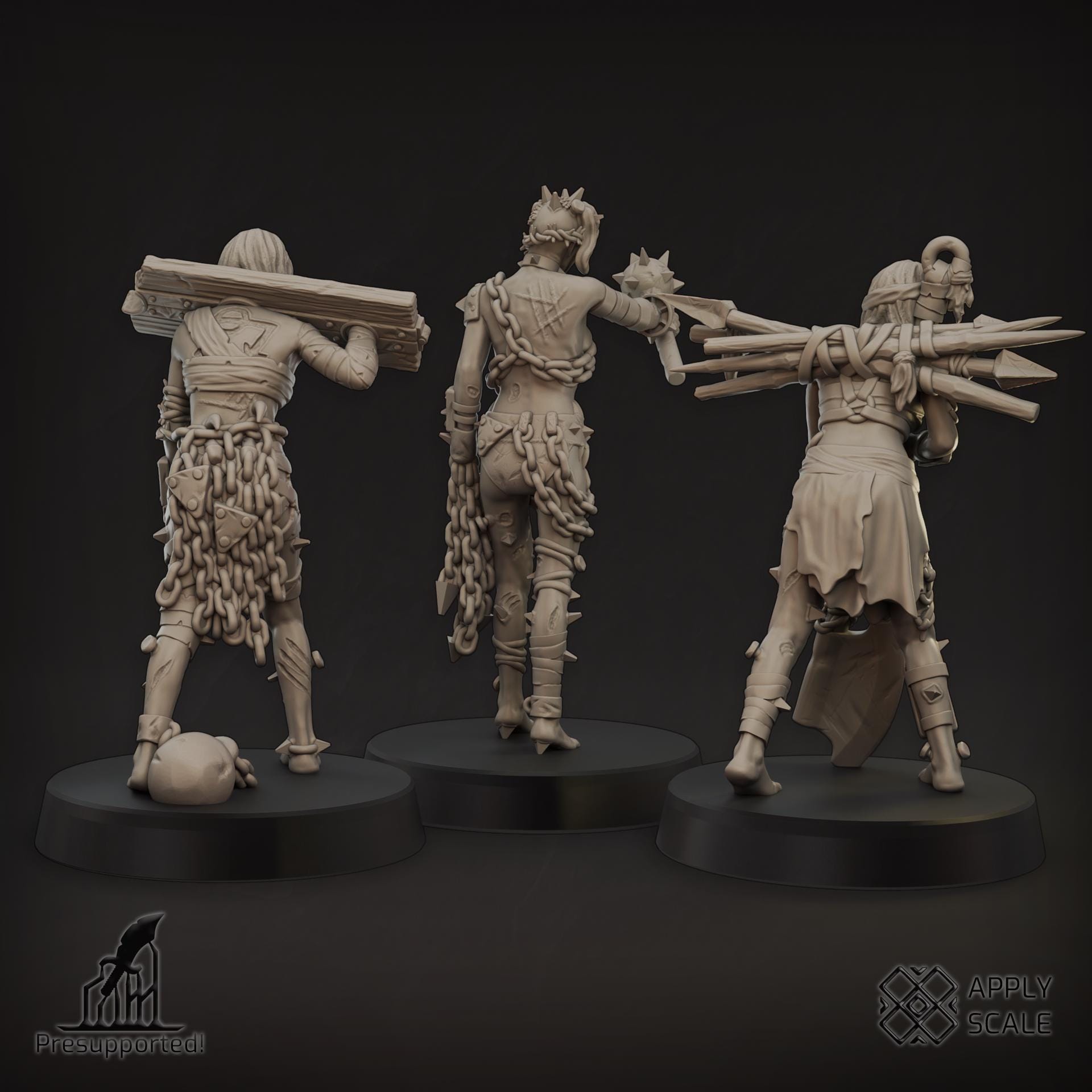 The Court - Wretched slaves by Apply Scale - 3D printed Trench Crusade compatible miniature