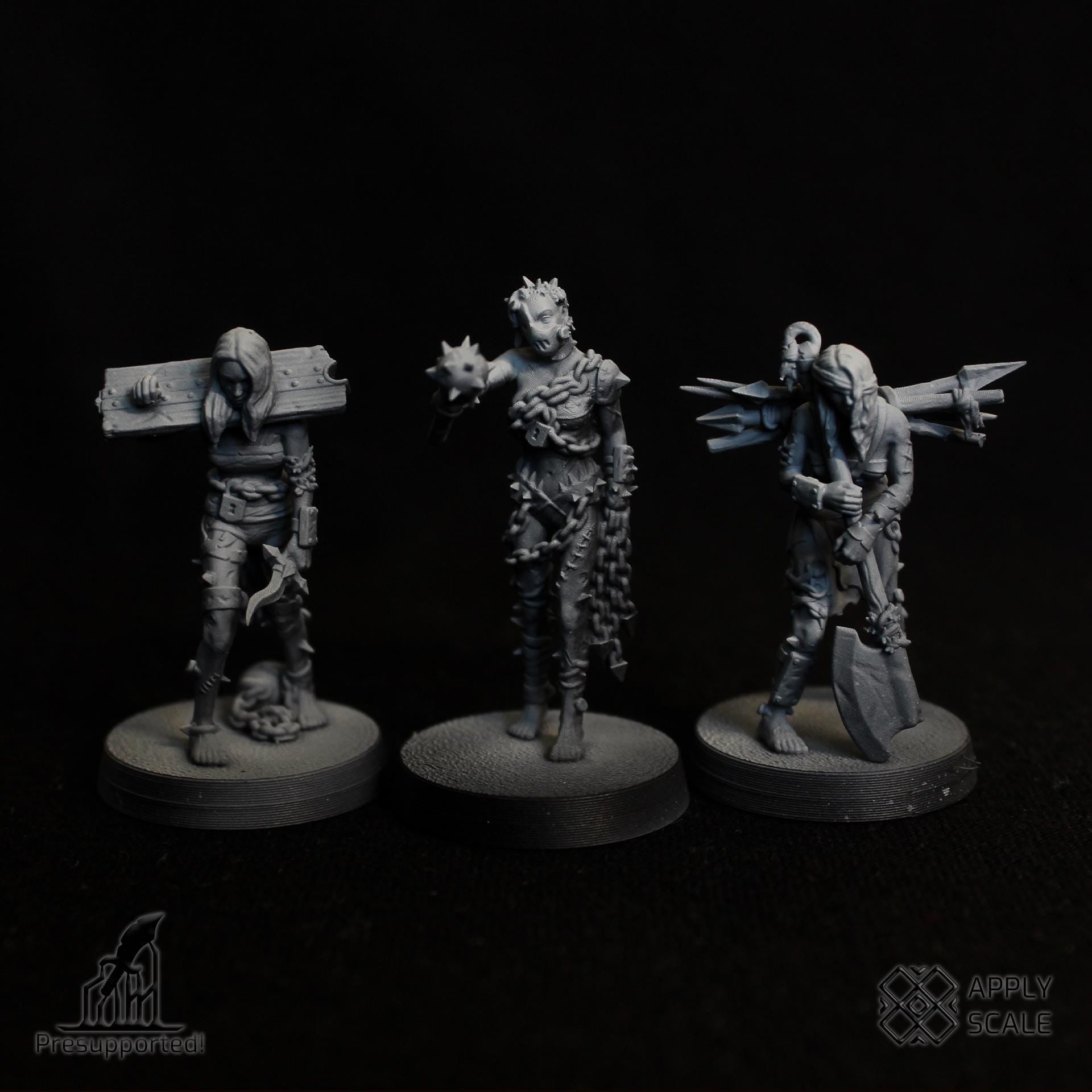 The Court - Wretched slaves by Apply Scale - 3D printed Trench Crusade compatible miniature