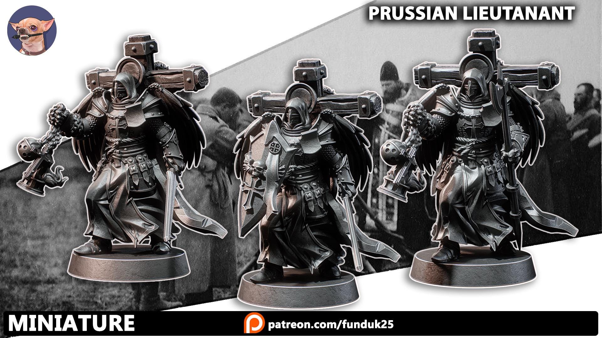 Prussian Leiutenant by Funduk25 - 3D printed Trench Crusade compatible miniature