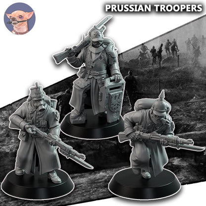 Prussian Troopers by Funduk25 - 3D printed Trench Crusade compatible miniature