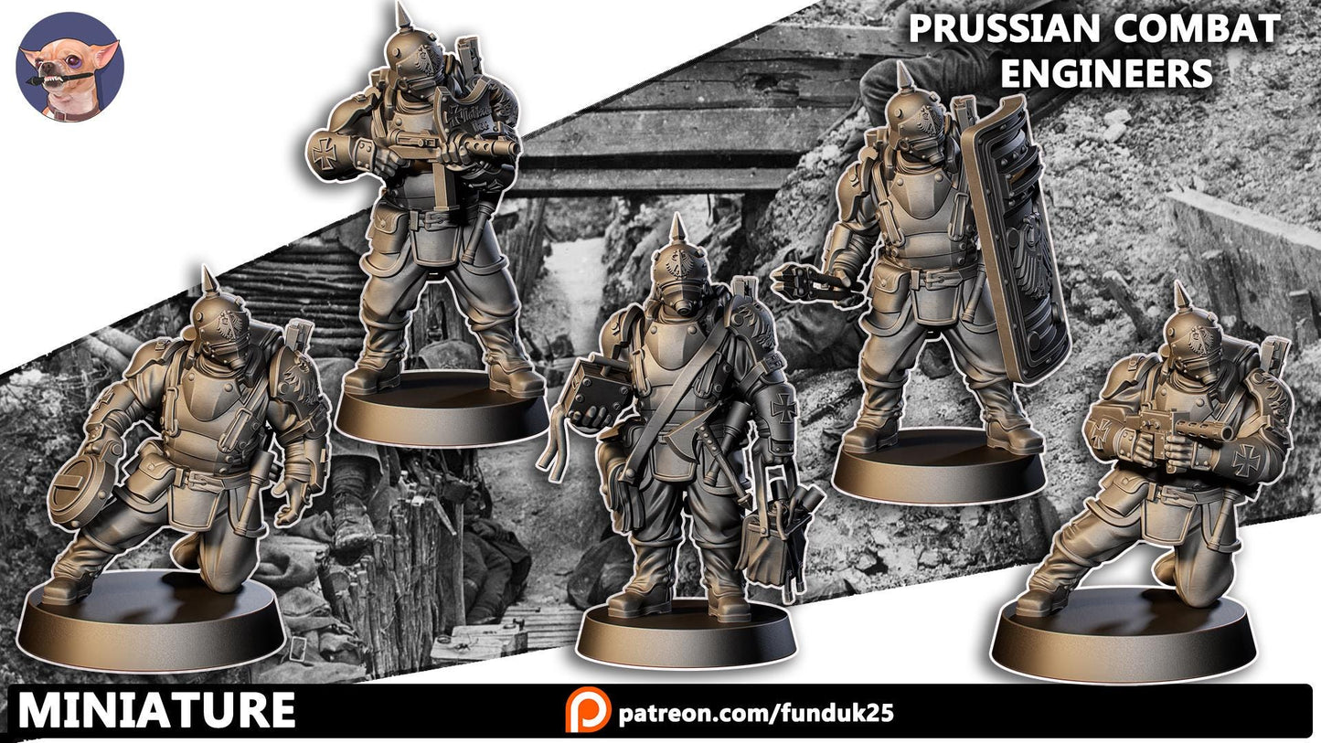 Prussian Engineers by Funduk25 - 3D printed Trench Crusade compatible miniature