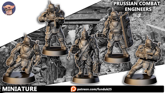 Prussian Engineers by Funduk25 - 3D printed Trench Crusade compatible miniature