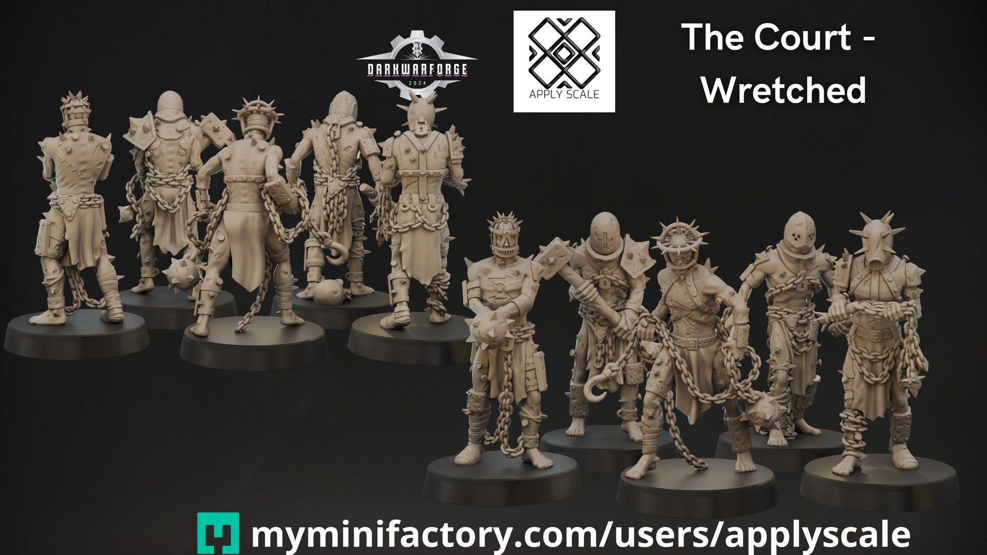 The Court warband by Apply Scale - 3D printed Trench Crusade proxy miniature