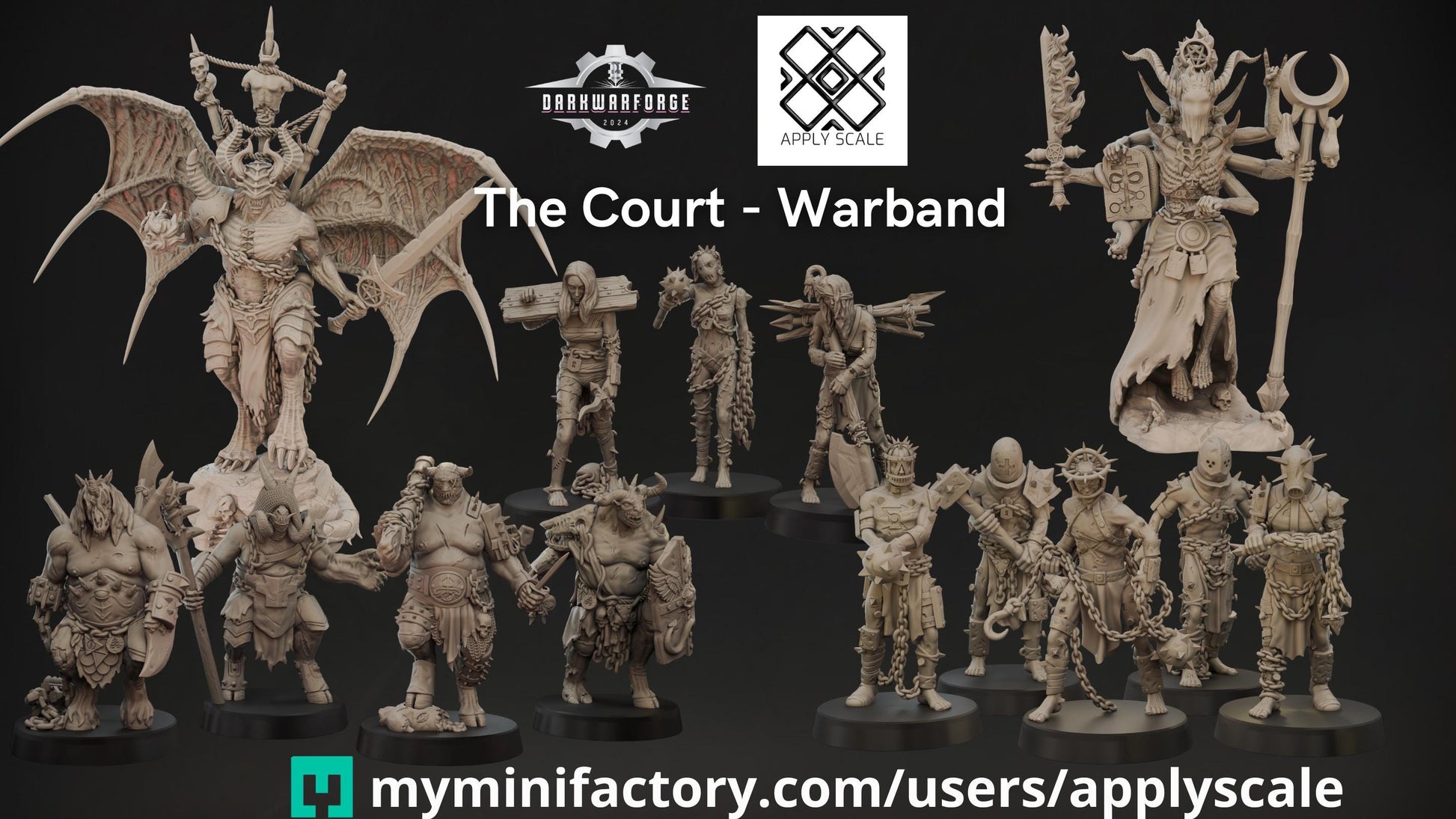 The Court warband by Apply Scale - 3D printed Trench Crusade proxy miniature