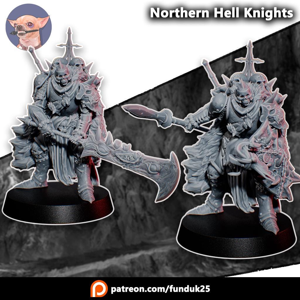 Northern Hell Knights by Funduk25 - 3D printed Trench Crusade proxy miniature