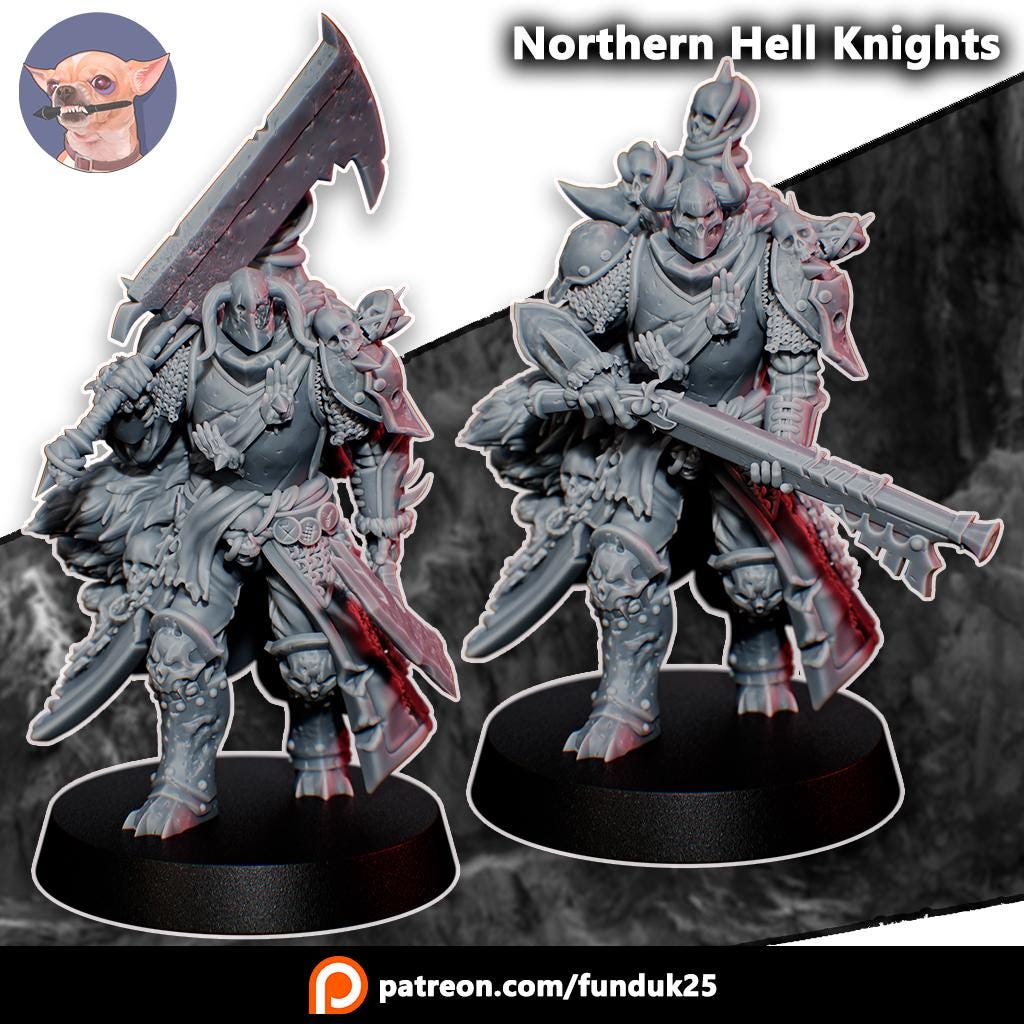 Northern Hell Knights by Funduk25 - 3D printed Trench Crusade proxy miniature