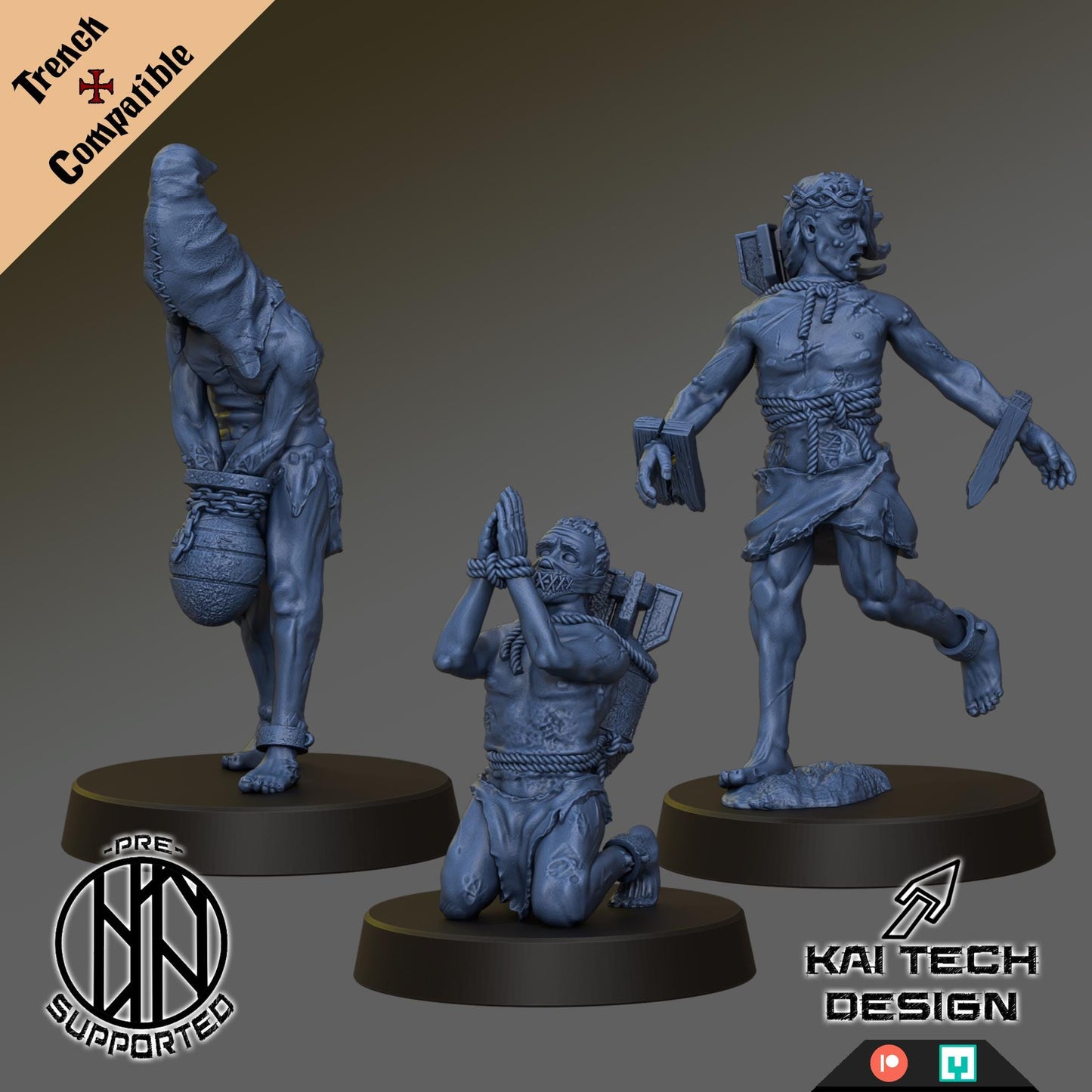 Pilgrims Warband by Kaitech - 17x Grimdark Miniature - 3D printed Grimdark Miniature