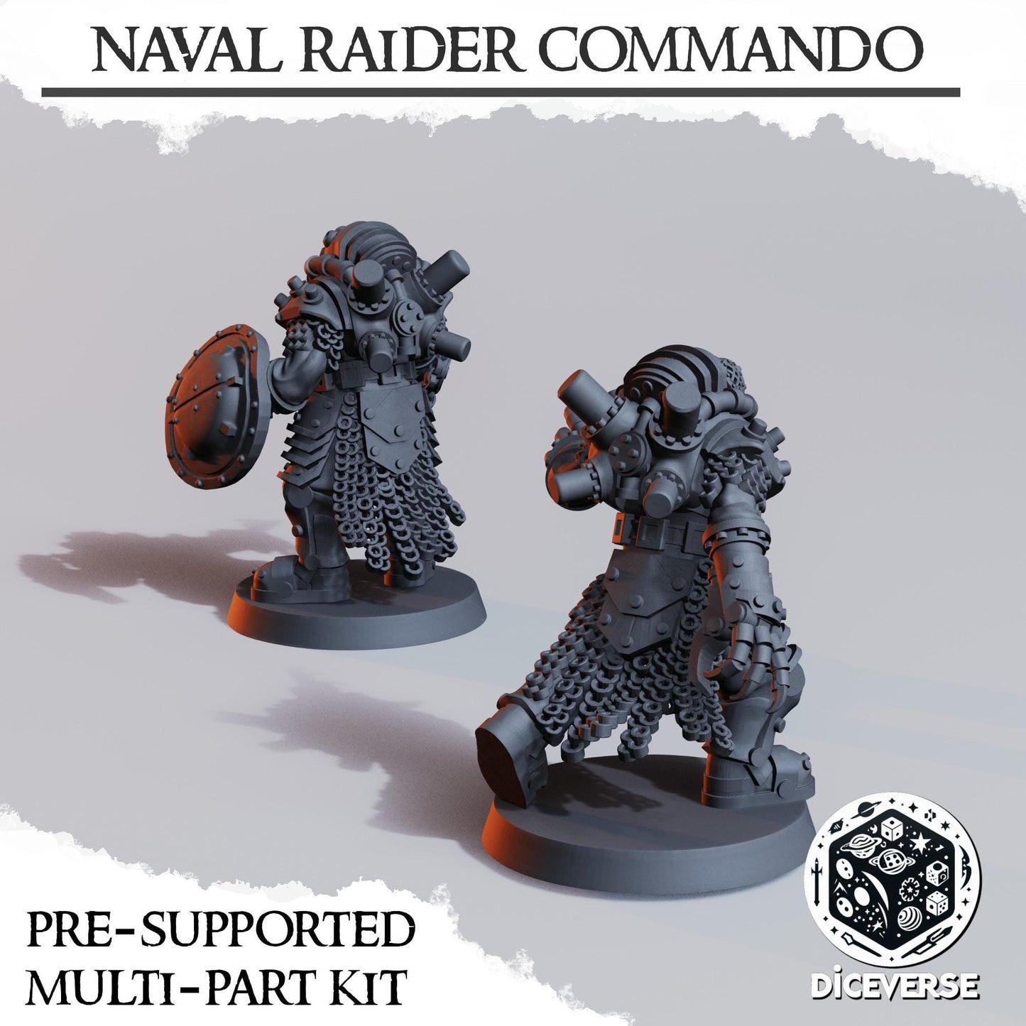 Naval Raider (Death) Commando - 3D printed miniature  - Wargaming - Trench Grimdark