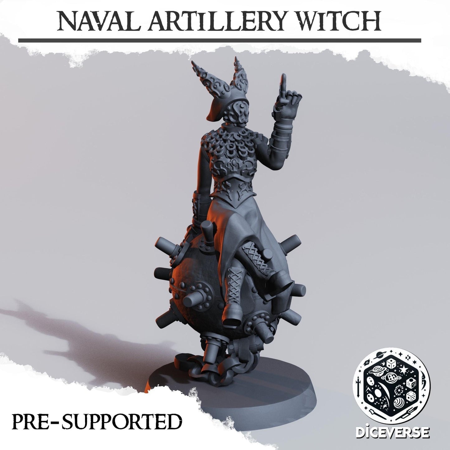 Naval Heretic Witch - 3D printed Grimdark Miniature