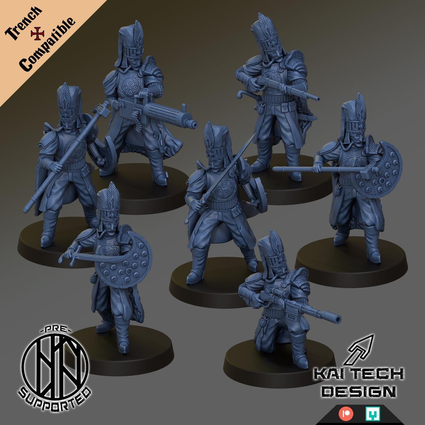 The Emirates warband - 3D printed miniature  - Wargaming - Trench Grimdark