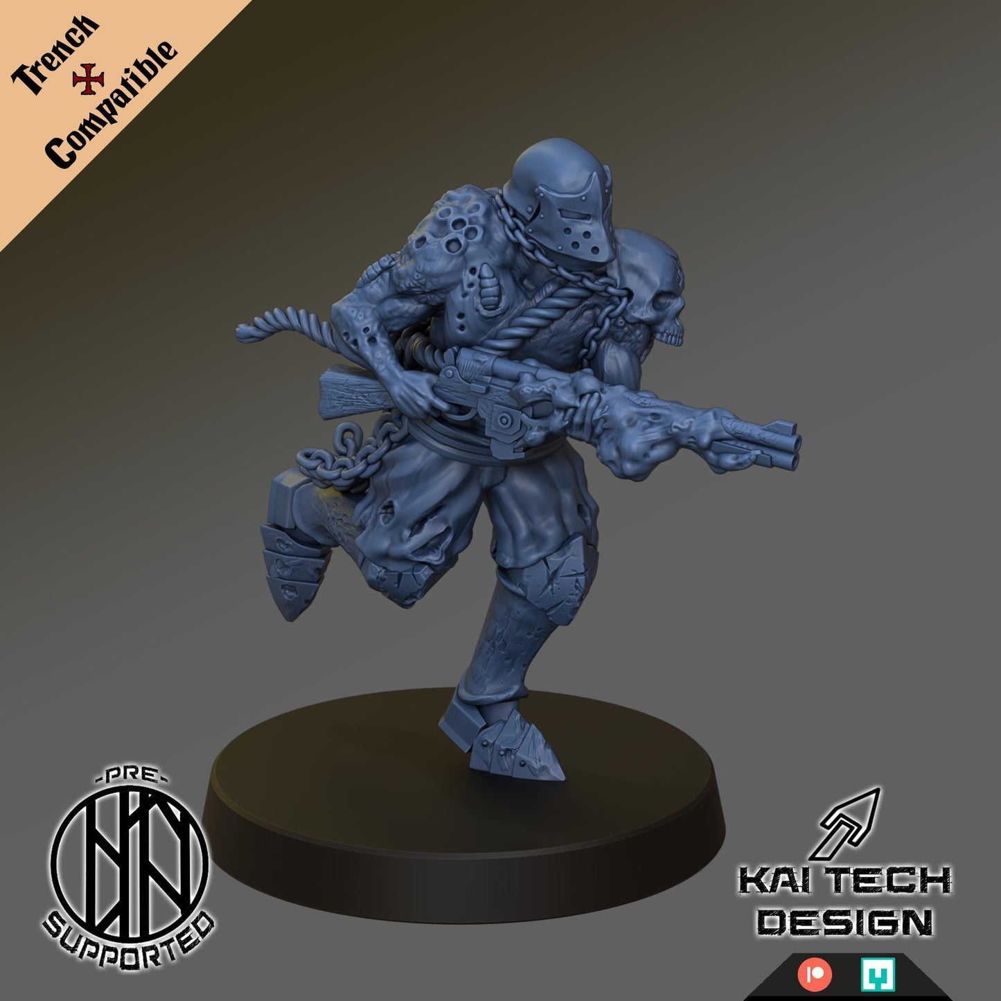 Corpse ranged Guard - 3D printed Grimdark Miniature