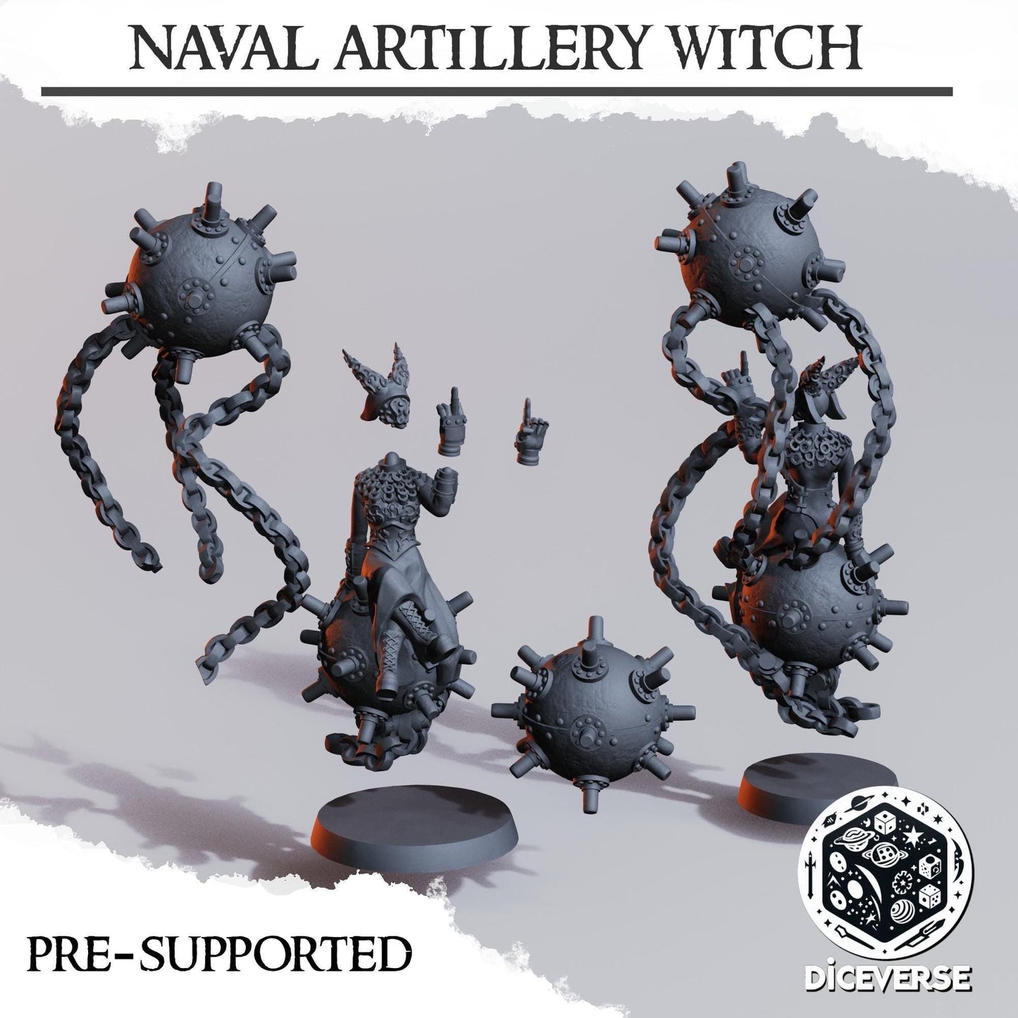 Naval Heretic Witch - 3D printed Grimdark Miniature