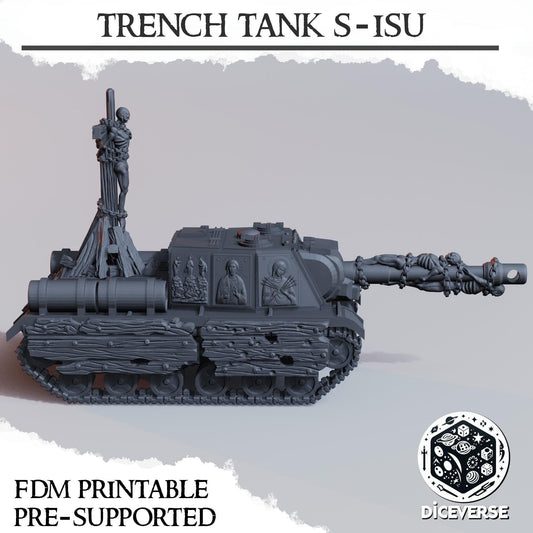 Trench Tank : S-Isu By Diceverse - 3D printed miniature - Trench Grimdark - Wargaming