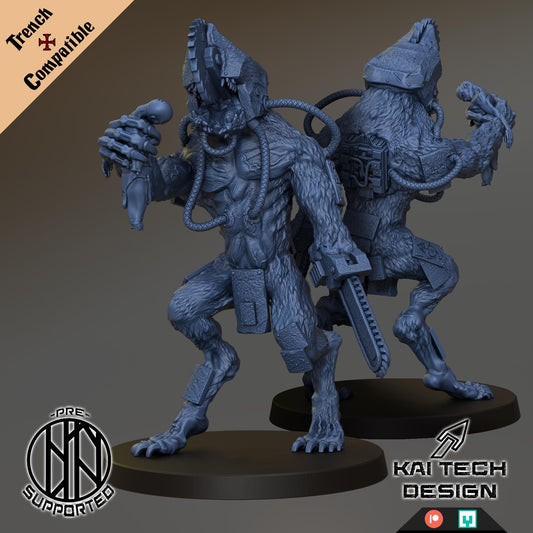 Heretic WarWolf - 3D printed miniature  - Wargaming - Trench Grimdark