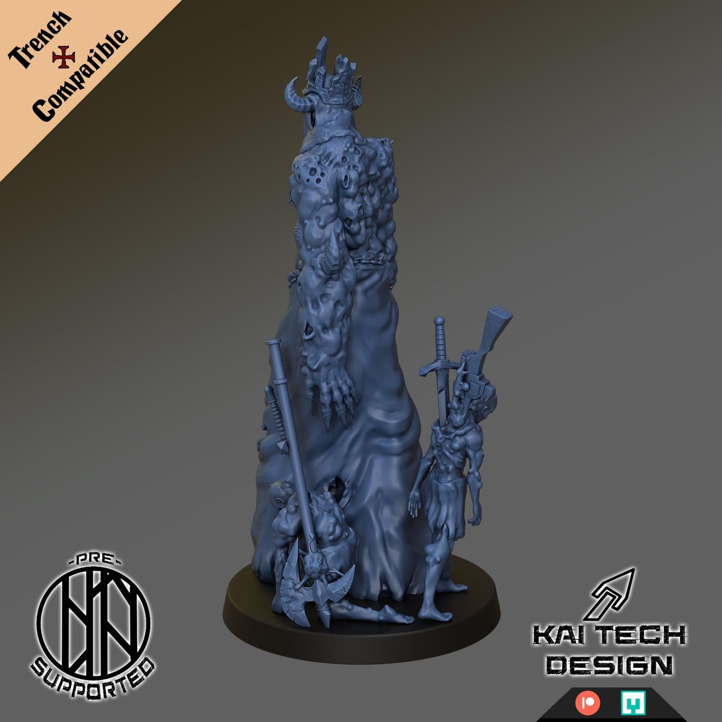 Grail - Tumour Lord - 3D printed miniature  - Wargaming - Trench Grimdark
