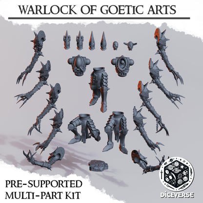 Warlock of Goetic Arts - 3D printed miniature  - Wargaming - Trench Grimdark - 3D printed Grimdark Miniature