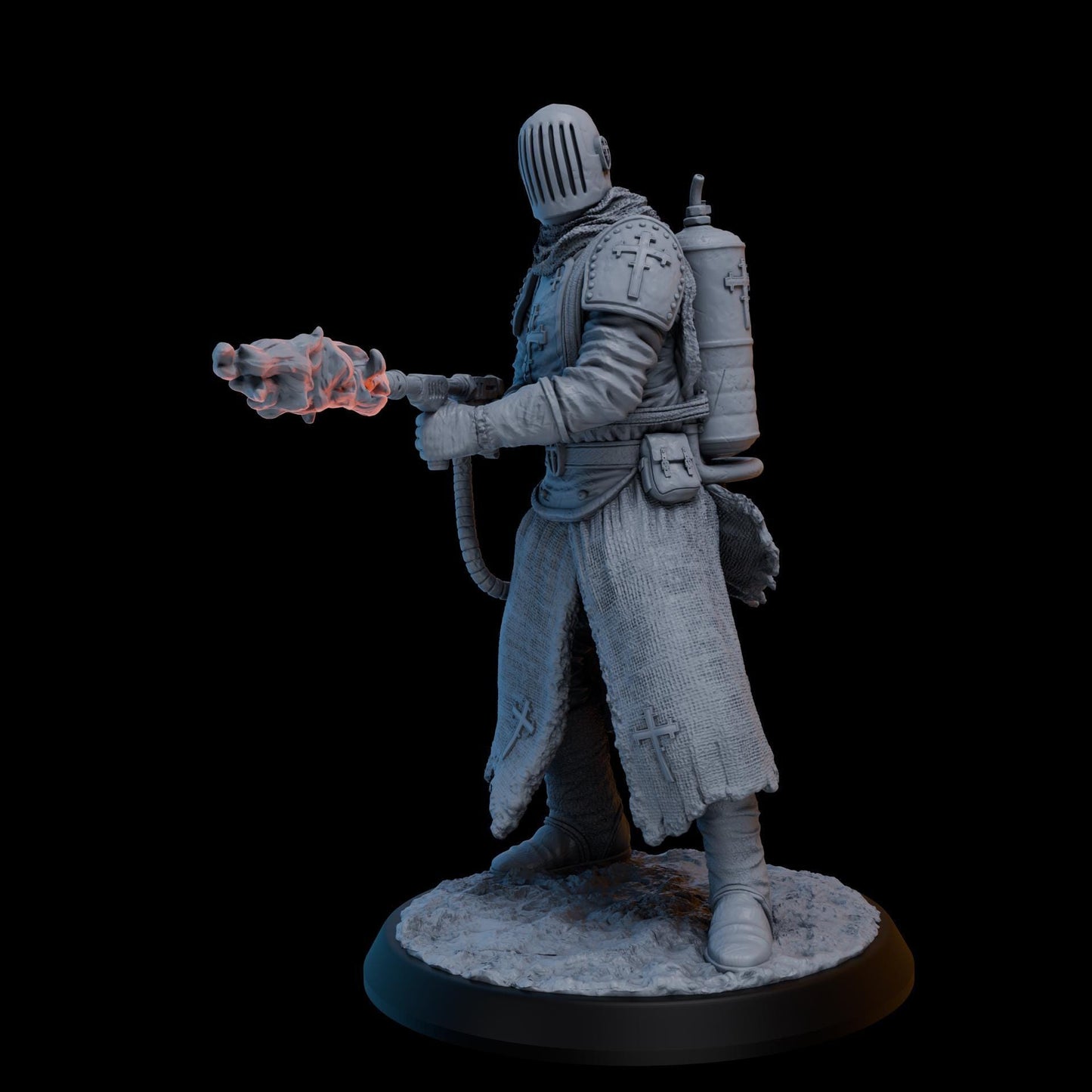 Trench Zealot FlameThrower - 3D printed miniature  - Wargaming - Trench Grimdark