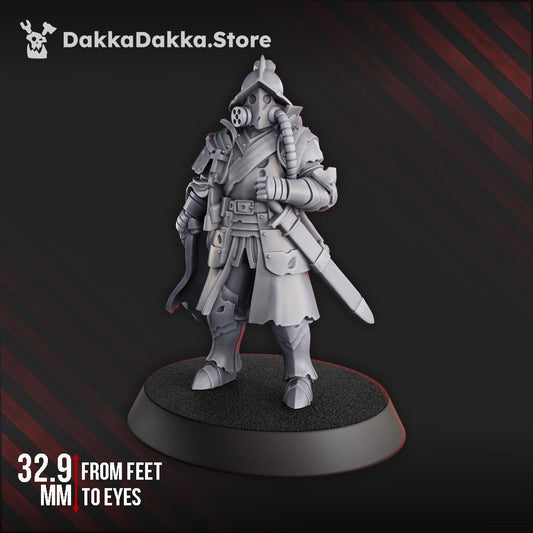 Cortez's comandante - 3D printed miniature  - Wargaming - Trench Grimdark