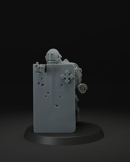 Shock Trooper With Shield - 3D printed miniature  - Wargaming - Trench Grimdark
