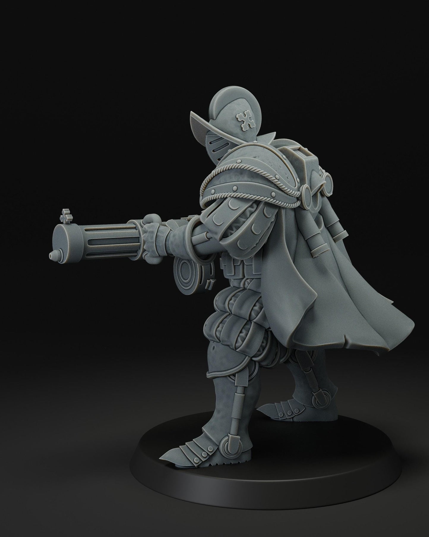 Heavy Infantry With Machine Gun - 3D printed miniature  - Wargaming - Trench Grimdark